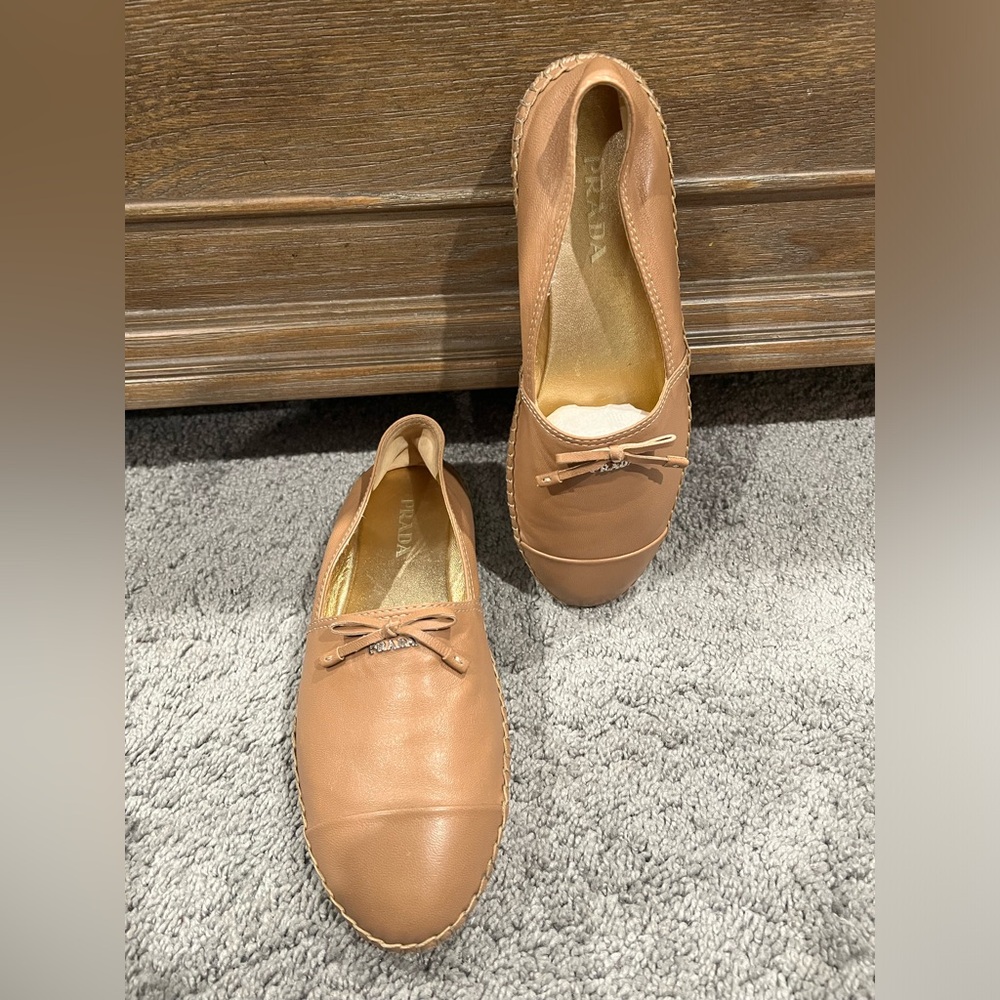 Prada espadrilles tan color in great condition